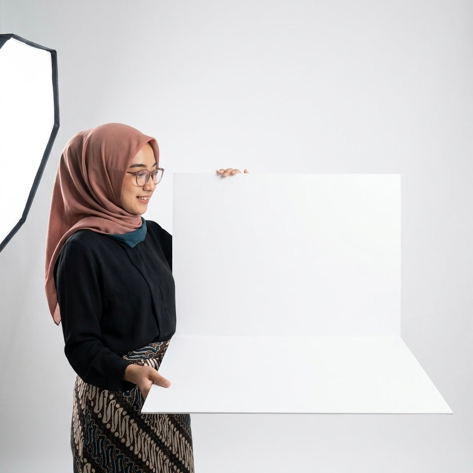 IMPODIO lipat motif putih polos A1 ukuran 90x60cm