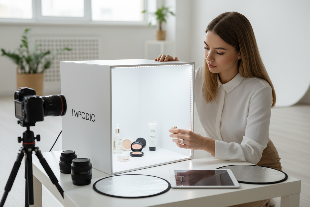 a girl use box studio foto impodio