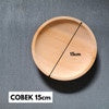 IMPODIO Piring cobek kayu 15cm dan ulekan sambel