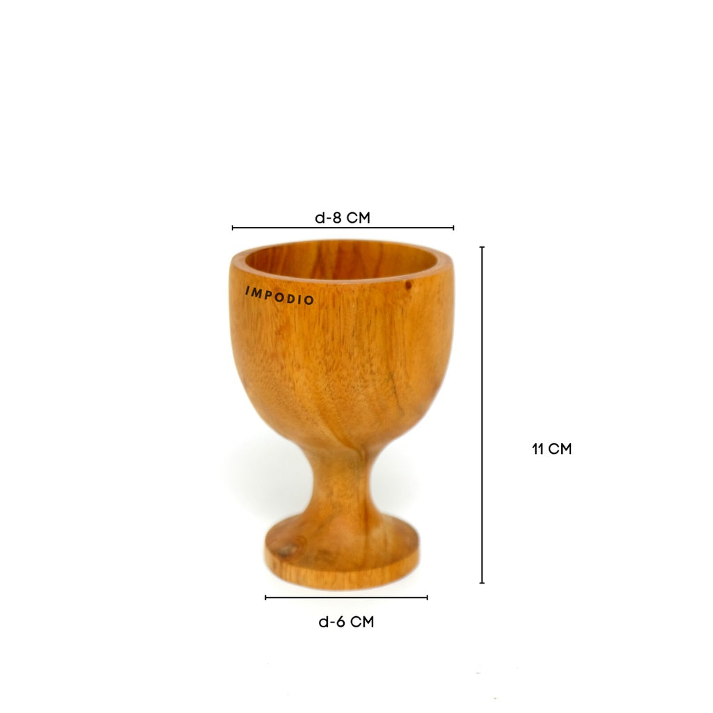 IMPODIO Gelas kayu bentuk gelas wine diameter 8 dan 12cm