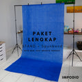 IMPODIO background blue screen bahan spunbond 1.6 x per meter IMPODIO - dalam penggunaan