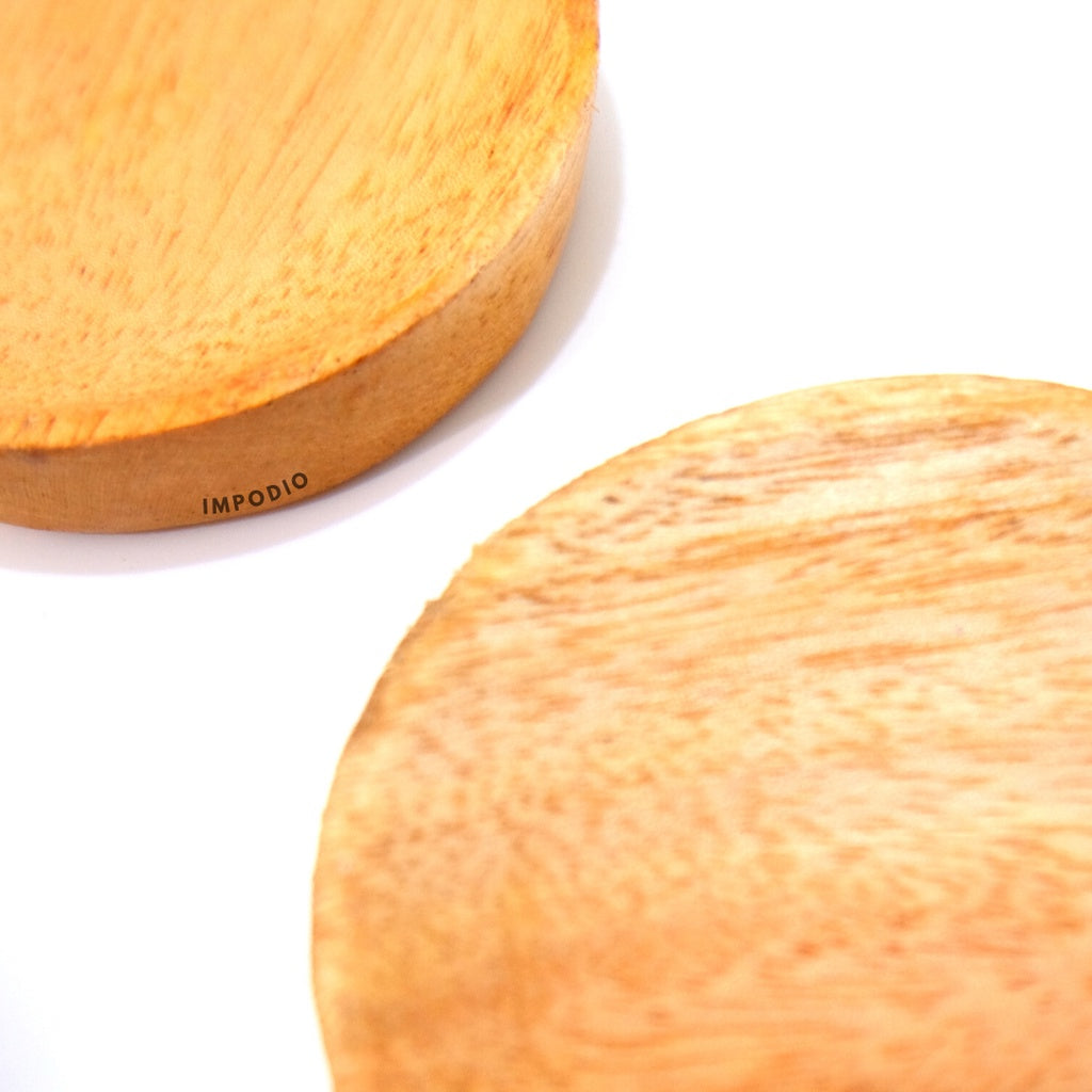 IMPODIO Piring kayu mini 6cm / cobek mangkok saos sambal mini