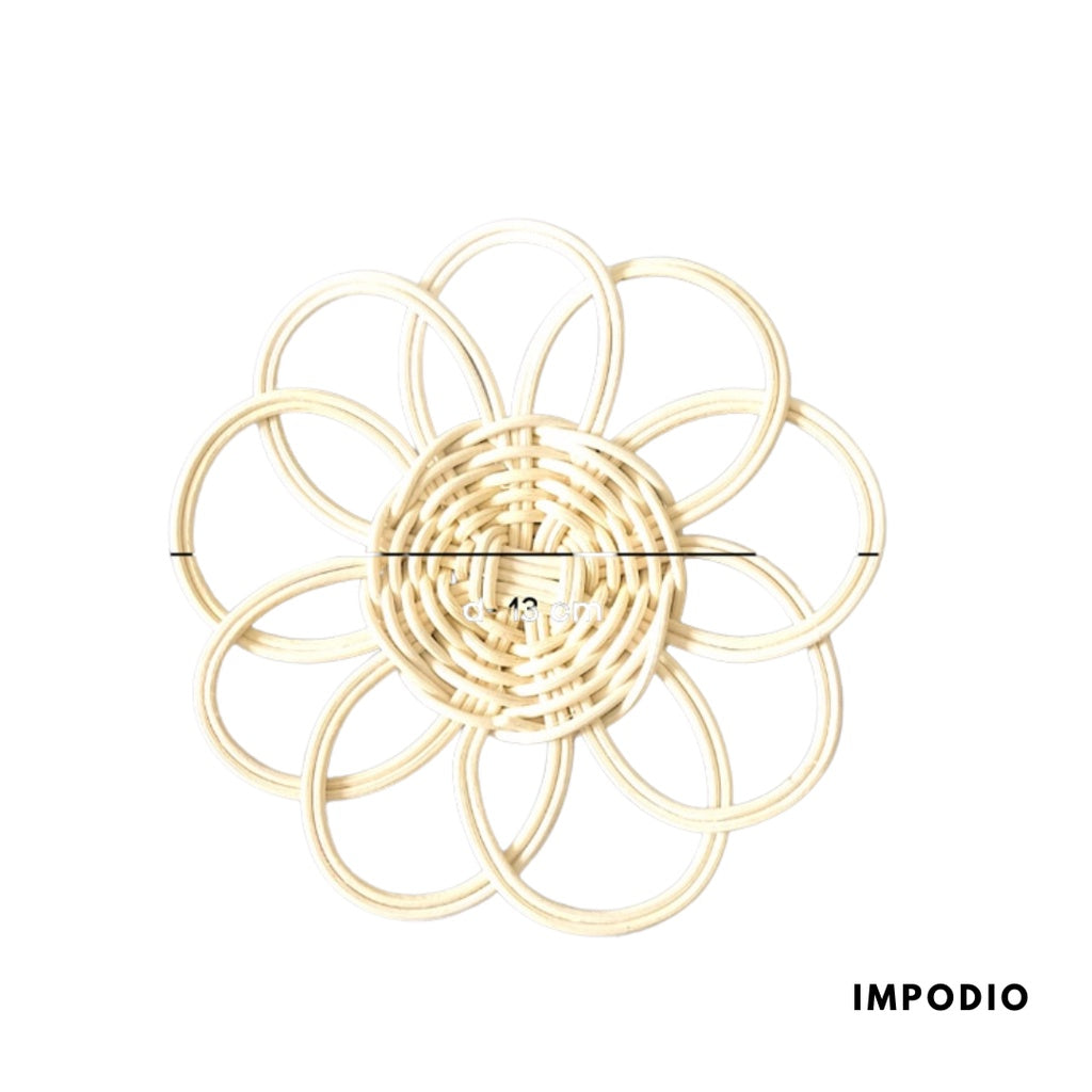 IMPODIO Coaster anyaman bunga bambu IMPODIO / tatakan gelas / properti foto