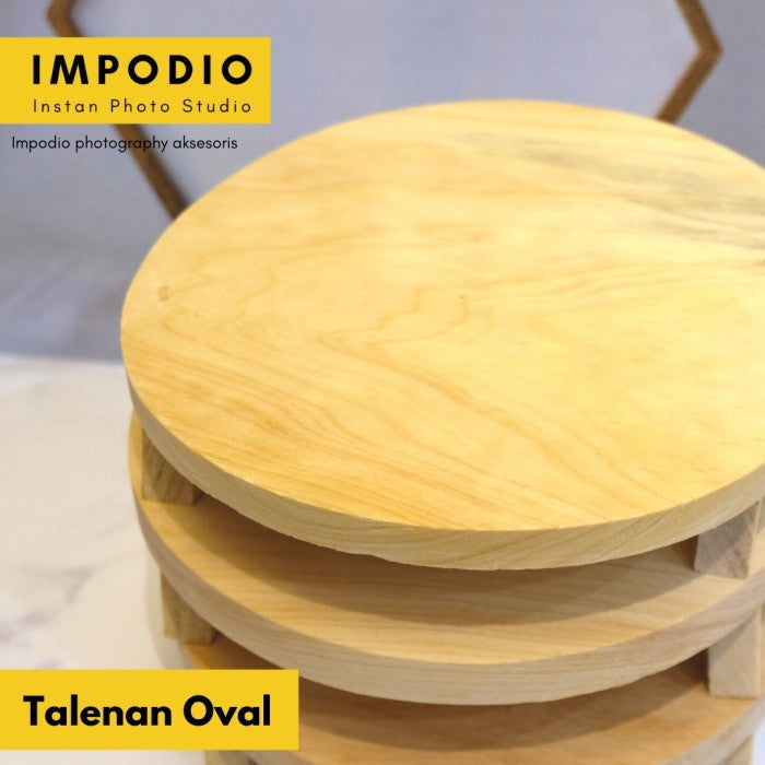 IMPODIO Talenan Kayu Pinus BULAT ukuran diameter 15cm Wooden Cutting Board