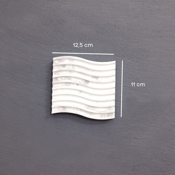 IMPODIO Coaster putih Onyx gelombang concrete series props foto / dekorasi