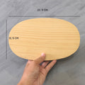 IMPODIO Talenan Kayu Pinus OVAL ukuran 21x15cm props aksesoris - tampak samping
