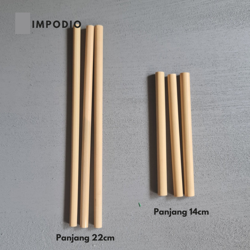 Sedotan bambu asli Go Green asli lokal handcrafted / bambo straw