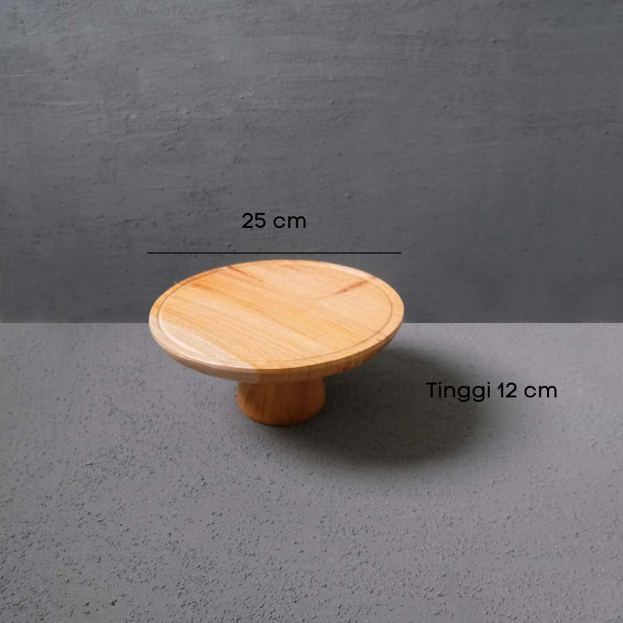 IMPODIO Wood stand premium Diameter 20cm - 30cm / Round table Kue /cake showcase