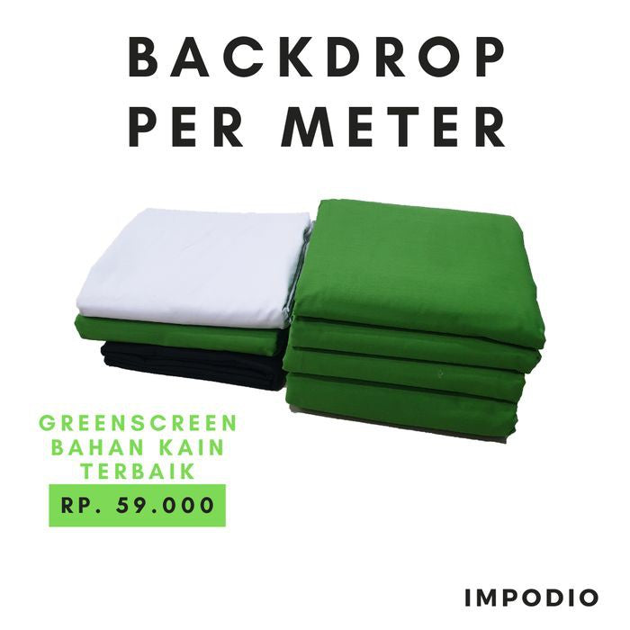 IMPODIO Background / backdrop greenscreen per meter semua warna ready