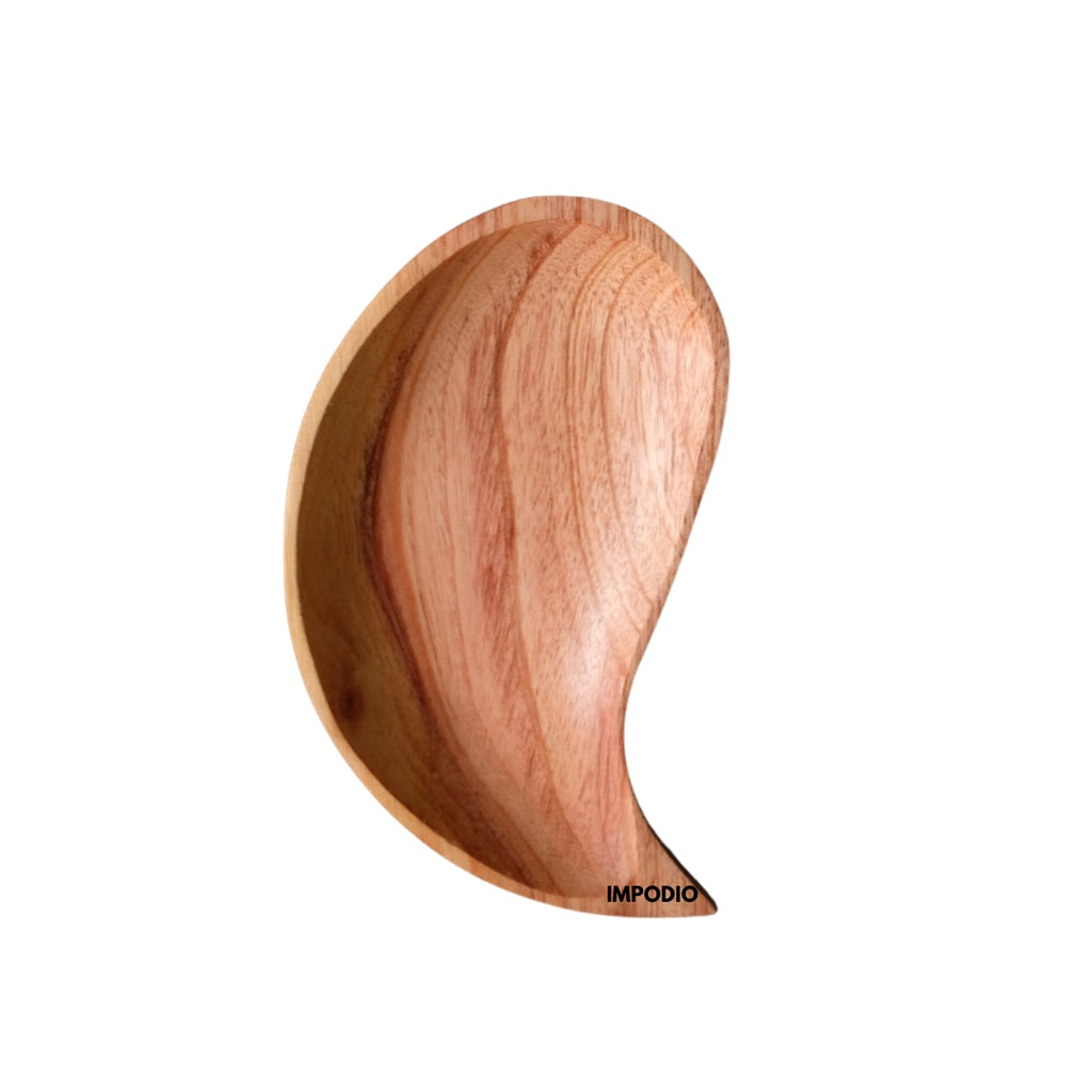 IMPODIO Piring saji kayu bentuK unik yin Yang berkualitas tebal 2 Pcs