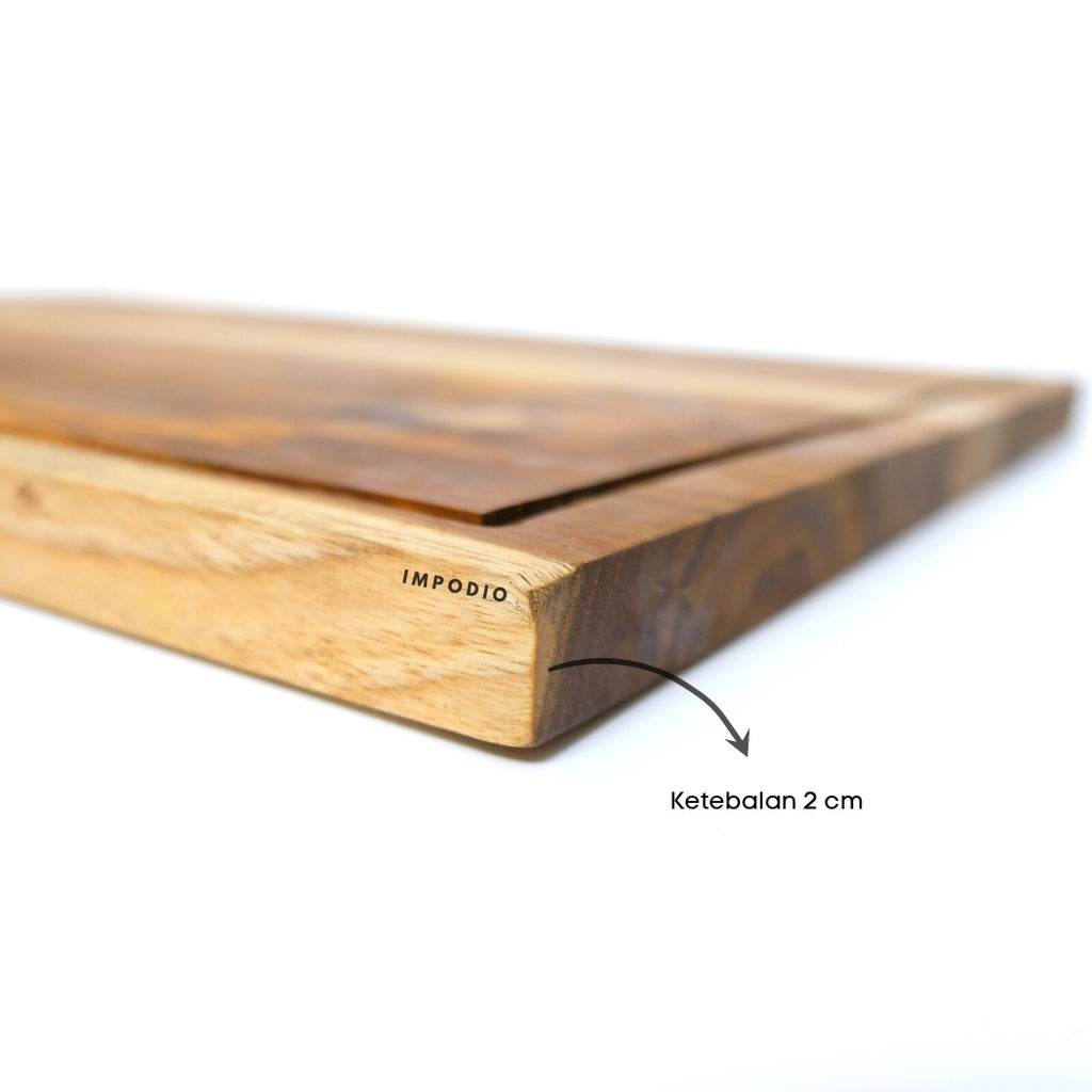 IMPODIO Telenan kayu jati multifungsi - alat dapur serba guna