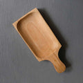 IMPODIO Piring Saji unik Kayu asli tebal ukuran 30cm x 12cm - close up