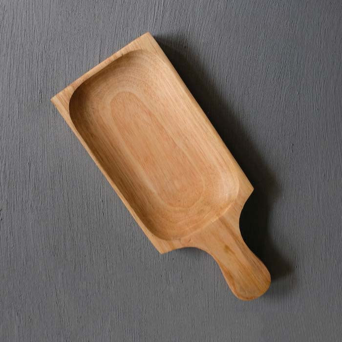 IMPODIO Piring Saji unik Kayu asli tebal ukuran 30cm x 12cm