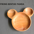 IMPODIO Piring kayu mahoni bentuk panda – wood plate unik dan - tampak samping