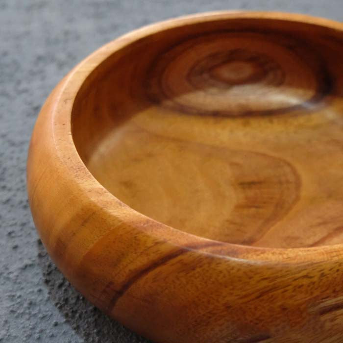 Mangkok bulat bentuk donat solid mahoni asli dan rapih