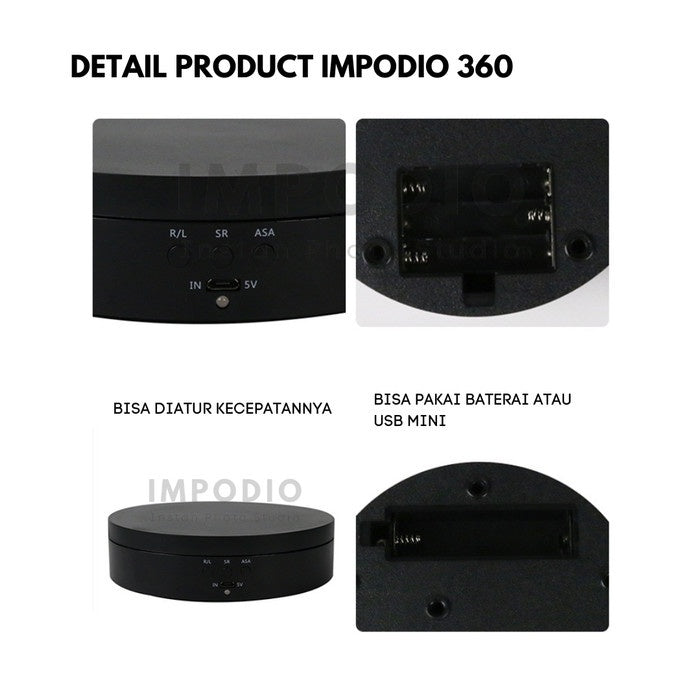 IMPODIO 360 turntable untuk photo product 360 derajat diameter 13.5cm - close up