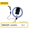 IMPODIO ringlight 120 LED Diameter 26cm bisa 3 warna dimmable + - detail produk
