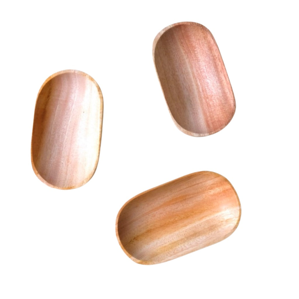 IMPODIO Plate Oval Piring Kayu kecil / Produk foto konten props