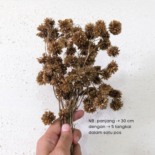 IMPODIO 1 ikat dried flower marigold – buket bunga kering - props foto - tampak samping