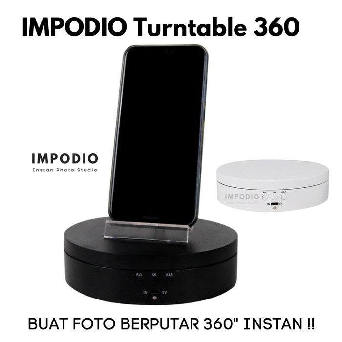 IMPODIO 360 turntable untuk photo product 360 derajat diameter 13.5cm - tampak samping