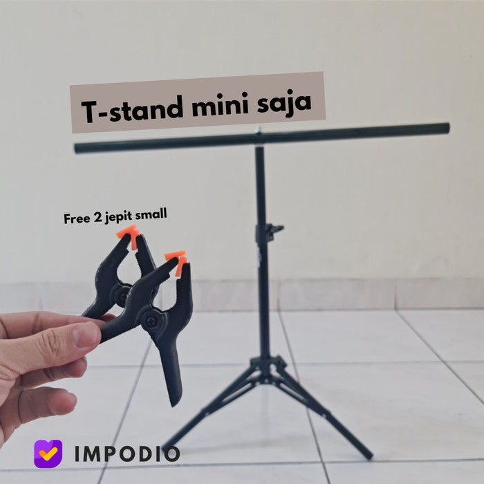 IMPODIO Paket Lengkap photo product Mini Stand + Background PVC Hitam