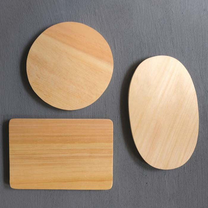 IMPODIO Talenan kayu polos tanpa kaki 3 Varian untuk photo props