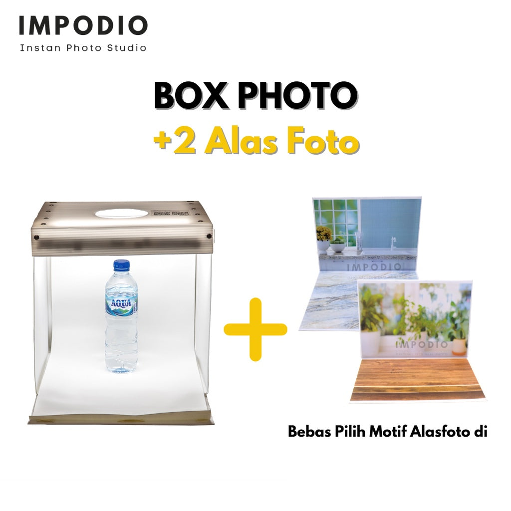 IMPODIO mini studio box photo Ukuran A3 - (Paket dengan alasfoto)