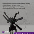 IMPODIO Tripod 3 in 1 IMPODIO Tinggi adjustable sampai 100cm FREE - detail produk