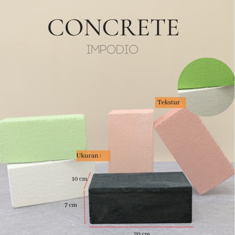 IMPODIO Balok podium concrete stone batu ukuran 20cm - properti props foto