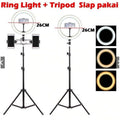 IMPODIO ringlight 120 LED Diameter 26cm bisa 3 warna dimmable + - tampak samping