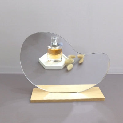 IMPODIO Cermin Aesthetic Mirror + Stand Wood – Vintage mirror
