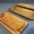 IMPODIO Set Piring kayu kotak oval 3 ukuran [PAKET 3 PCs] - close up