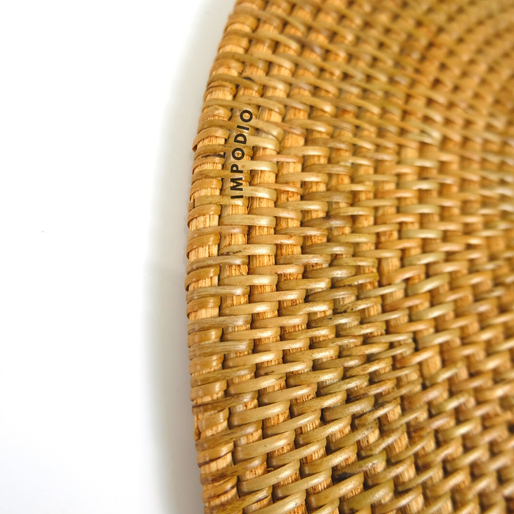 IMPODIO Placemat rotan oval 30x40cm - tatakan piring table runner - tampak samping