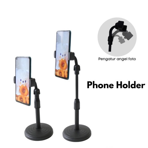 IMPODIO Holder Handphone Meja buat nonton Drakor Zoom kuat dan murah - tampak samping