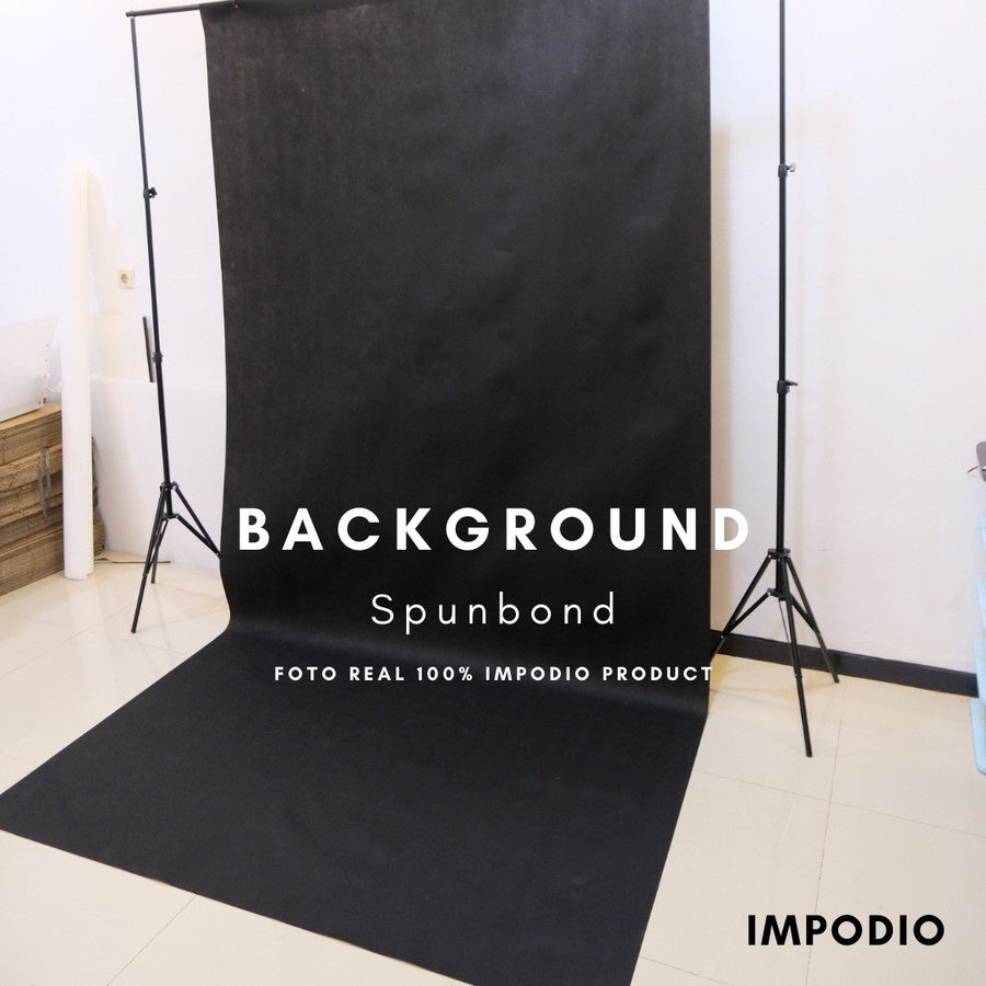 Background spunbond hitam backdropfoto Ukuran 1.6m x 3m Impodio-PERMTR IMPODIO