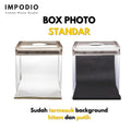 IMPODIO Box Studio Foto mini Ukuran 50x50cm 2 LED Paling terang - background putih
