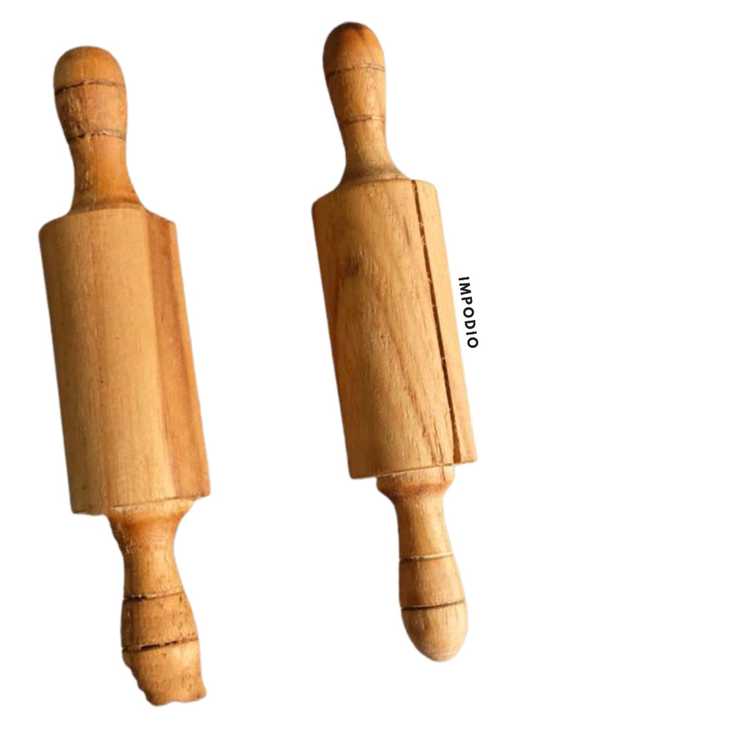 IMPODIO Mini roller – gilingan kayu keci bahan kayu solid photo props