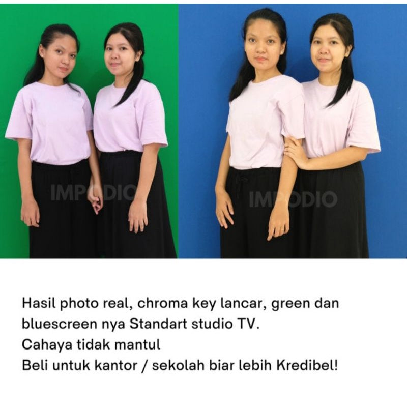 IMPODIO Instan Green screen kain hijau dan biru bolak balik 150x100cm
