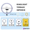 IMPODIO Ringlight Diameter 33cm 3 warna dimmable dengan Holder HP