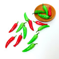 IMPODIO Mini Cabe palsu merah dan hijau untuk properti foto produk - close up