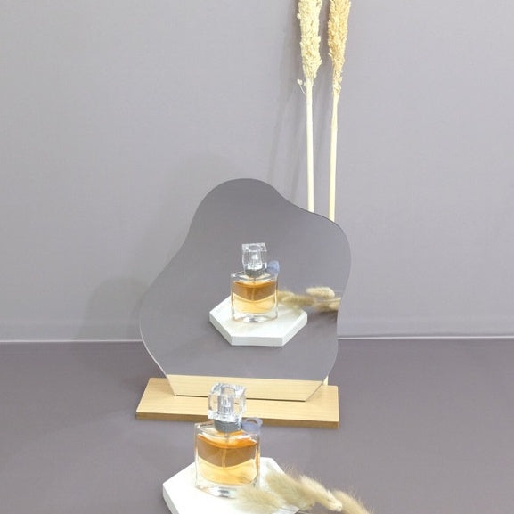 IMPODIO Cermin Aesthetic Mirror + Stand Wood / Vintage mirror