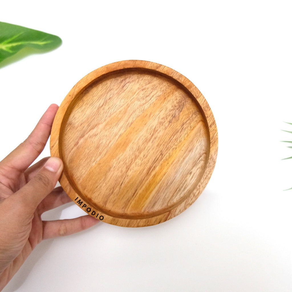 IMPODIO Coaster gelas 15cm / tatakan alas minum / props foto kayu