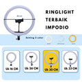 IMPODIO Ringlight diameter 30 cm 3 warna dimmable - detail produk