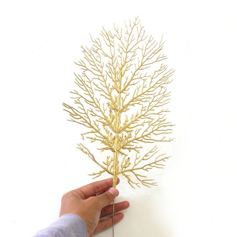 IMPODIO artificial gold tree / daun ranting plastik untuk props foto