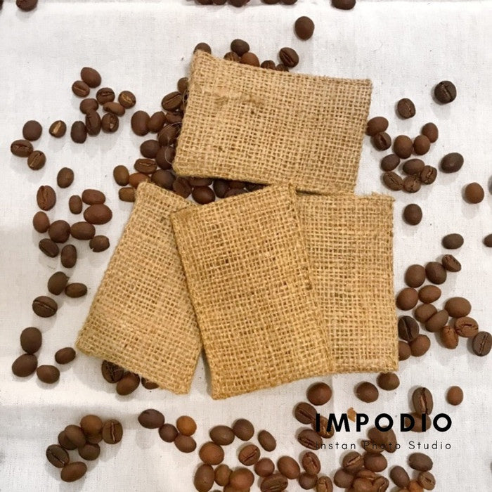IMPODIO Karung goni mini – karung parfum kopi ukuran 6x9cm - close up