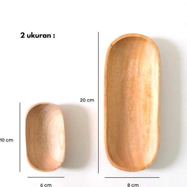 IMPODIO Plate Oval Piring Kayu kecil / Produk foto konten props