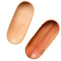 IMPODIO Piring kayu lonjong untuk piring saji - ukuran 8cm x 20cm