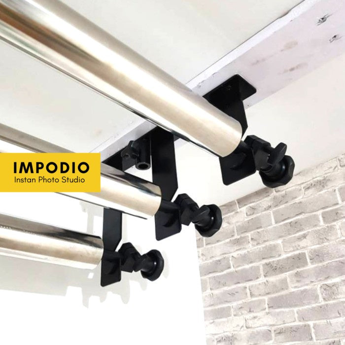 IMPODIO Expander+Pipa / kerekan background roller manual 3 roll bisa lebar 3m