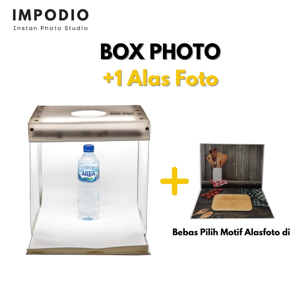 IMPODIO mini studio box photo Ukuran A3 - (Paket dengan alasfoto)