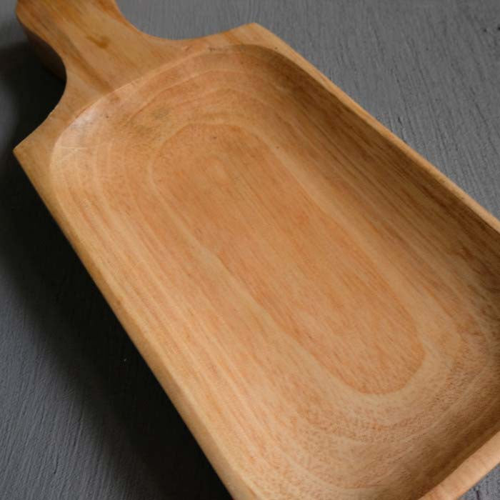 IMPODIO Piring Saji unik Kayu asli tebal ukuran 30cm x 12cm